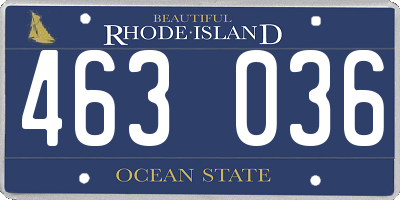 RI license plate 463036