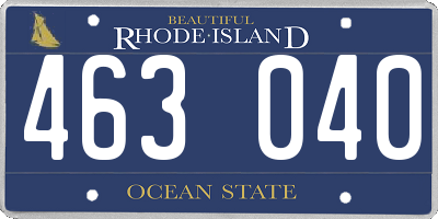 RI license plate 463040
