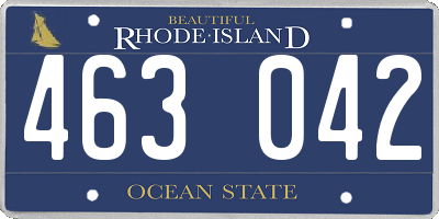 RI license plate 463042