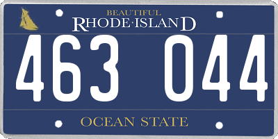 RI license plate 463044