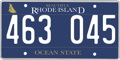 RI license plate 463045