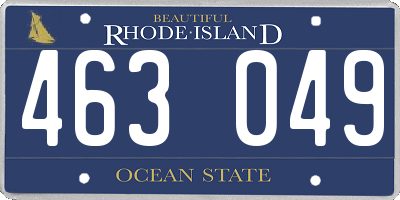 RI license plate 463049