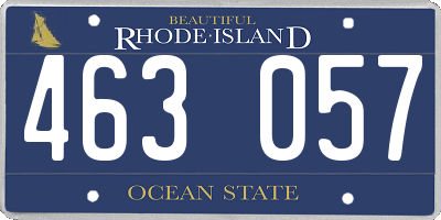 RI license plate 463057