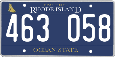 RI license plate 463058
