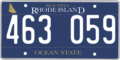 RI license plate 463059