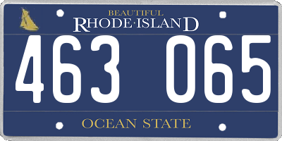 RI license plate 463065