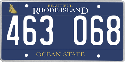 RI license plate 463068