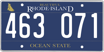 RI license plate 463071