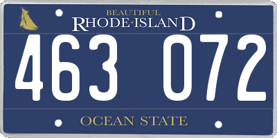 RI license plate 463072