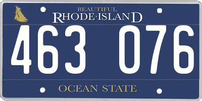 RI license plate 463076
