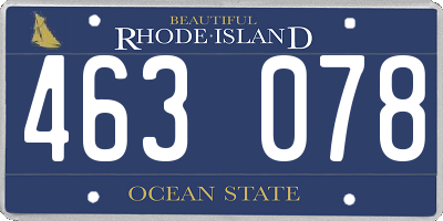 RI license plate 463078