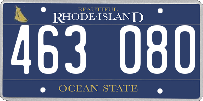 RI license plate 463080