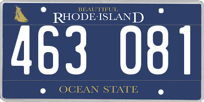 RI license plate 463081