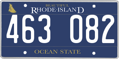 RI license plate 463082