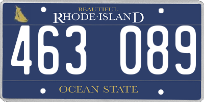 RI license plate 463089