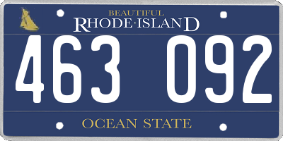 RI license plate 463092