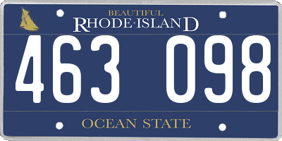 RI license plate 463098