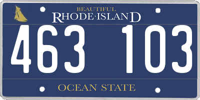 RI license plate 463103