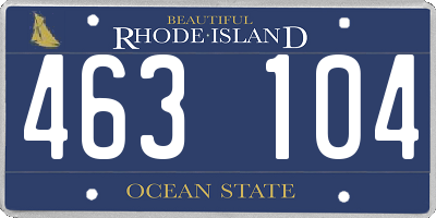 RI license plate 463104