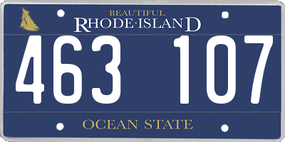 RI license plate 463107