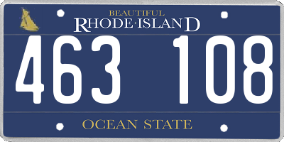 RI license plate 463108