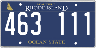 RI license plate 463111