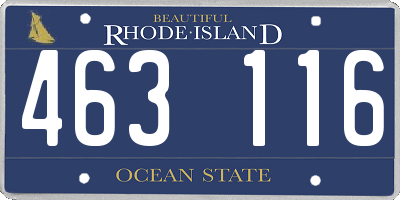 RI license plate 463116