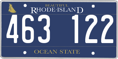 RI license plate 463122
