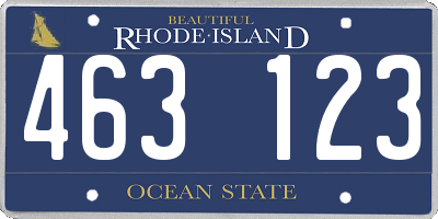 RI license plate 463123