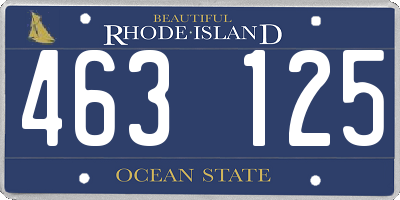 RI license plate 463125