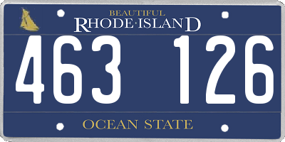 RI license plate 463126