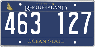 RI license plate 463127