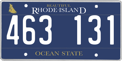 RI license plate 463131