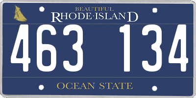 RI license plate 463134