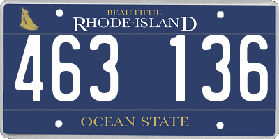 RI license plate 463136