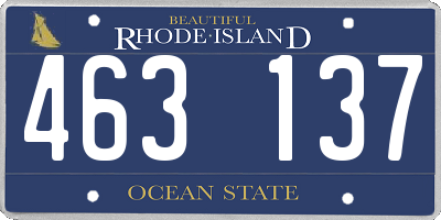 RI license plate 463137