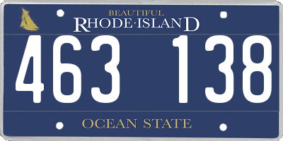 RI license plate 463138