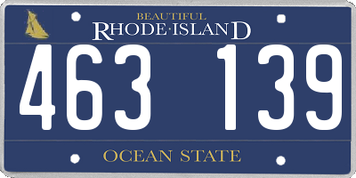 RI license plate 463139