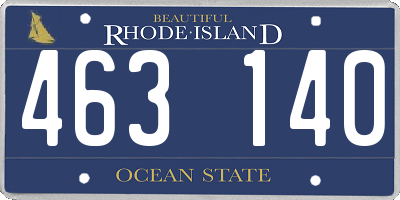 RI license plate 463140
