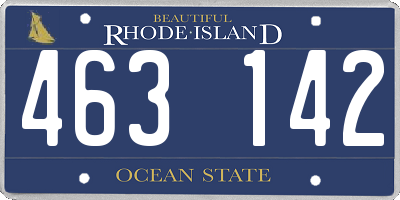 RI license plate 463142