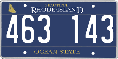 RI license plate 463143