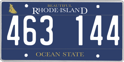 RI license plate 463144