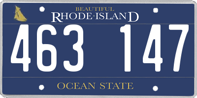 RI license plate 463147
