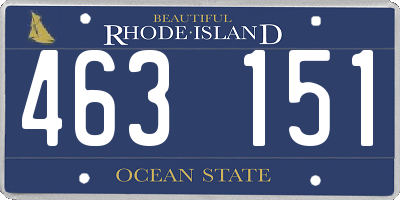 RI license plate 463151