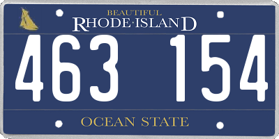 RI license plate 463154