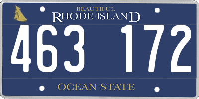 RI license plate 463172