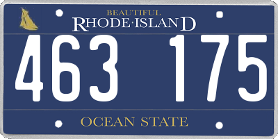 RI license plate 463175