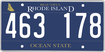 RI license plate 463178