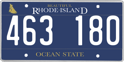 RI license plate 463180