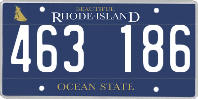 RI license plate 463186
